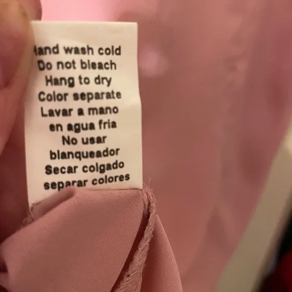 Unique Vintage Size Large Pink Blouse with Bow Tie - Picture 10 of 10